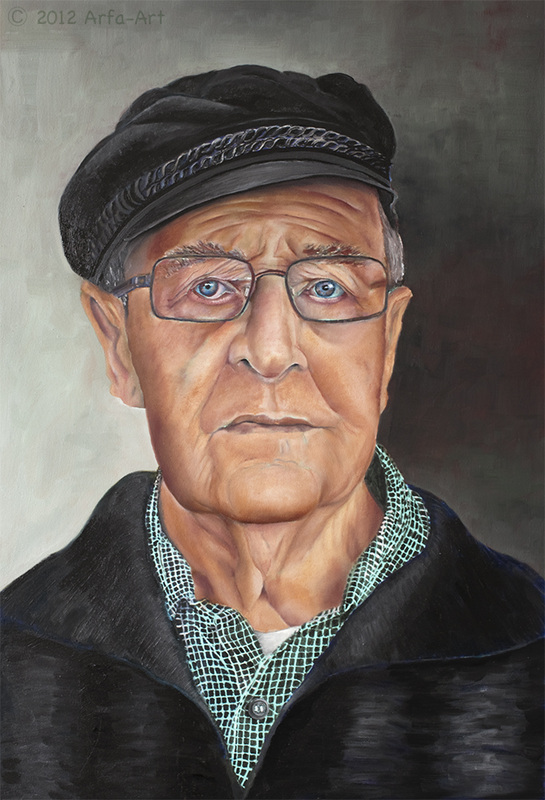 Foto van Arfa-Art, portret van oude man, 92 jaar jon